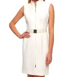 NWT Tommy Hilfiger Scuba Front Zip Sheath Dress, Size 2